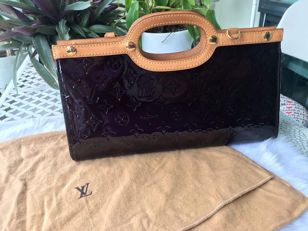 LOUIS VUITTON Monogram Vernis Roxbury Drive Hand Bag Amarante M91995 auth  24481