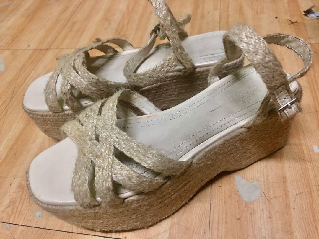 abaca wedge sandals