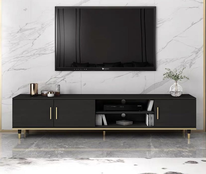 Black TV console, Furniture & Home Living, Furniture, TV Consoles on