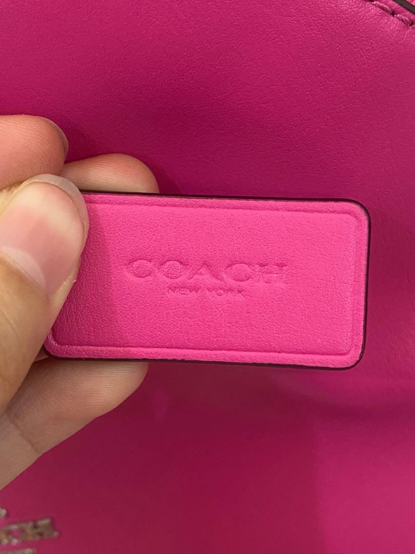 Coach+27694+Bright+Fuchsia+Pink+Smooth+Leather+Mini+Sierra+Dome+
