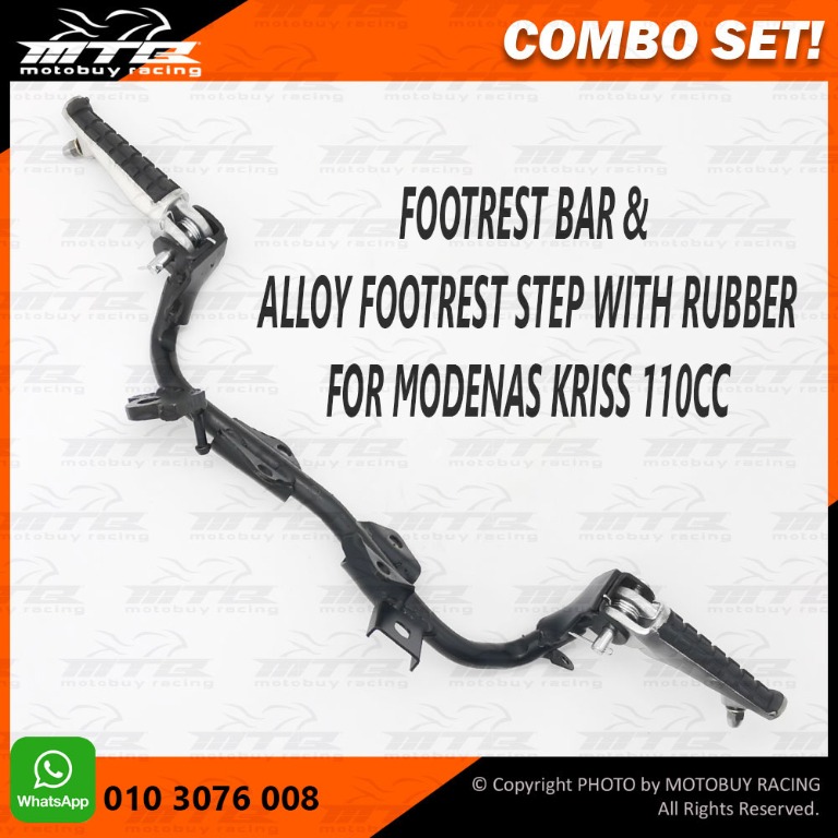 COMBO SET! FOOTREST BAR & ALLOY FOOTREST STEP FOR MODENAS KRISS 110
