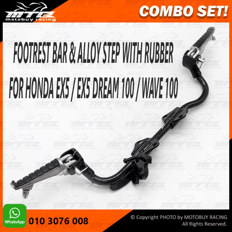 COMBO SET FOOTREST BAR ALLOY FOOTREST STEP FOR HONDA EX5 EX5 DREAM 100 WAVE 100 Auto Accessories on Carousell