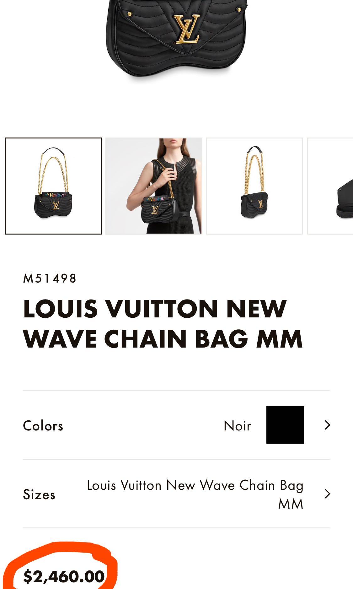 LOUIS VUITTON New Wave Chain Bag MM M51498 Shoulder Bag from Japan