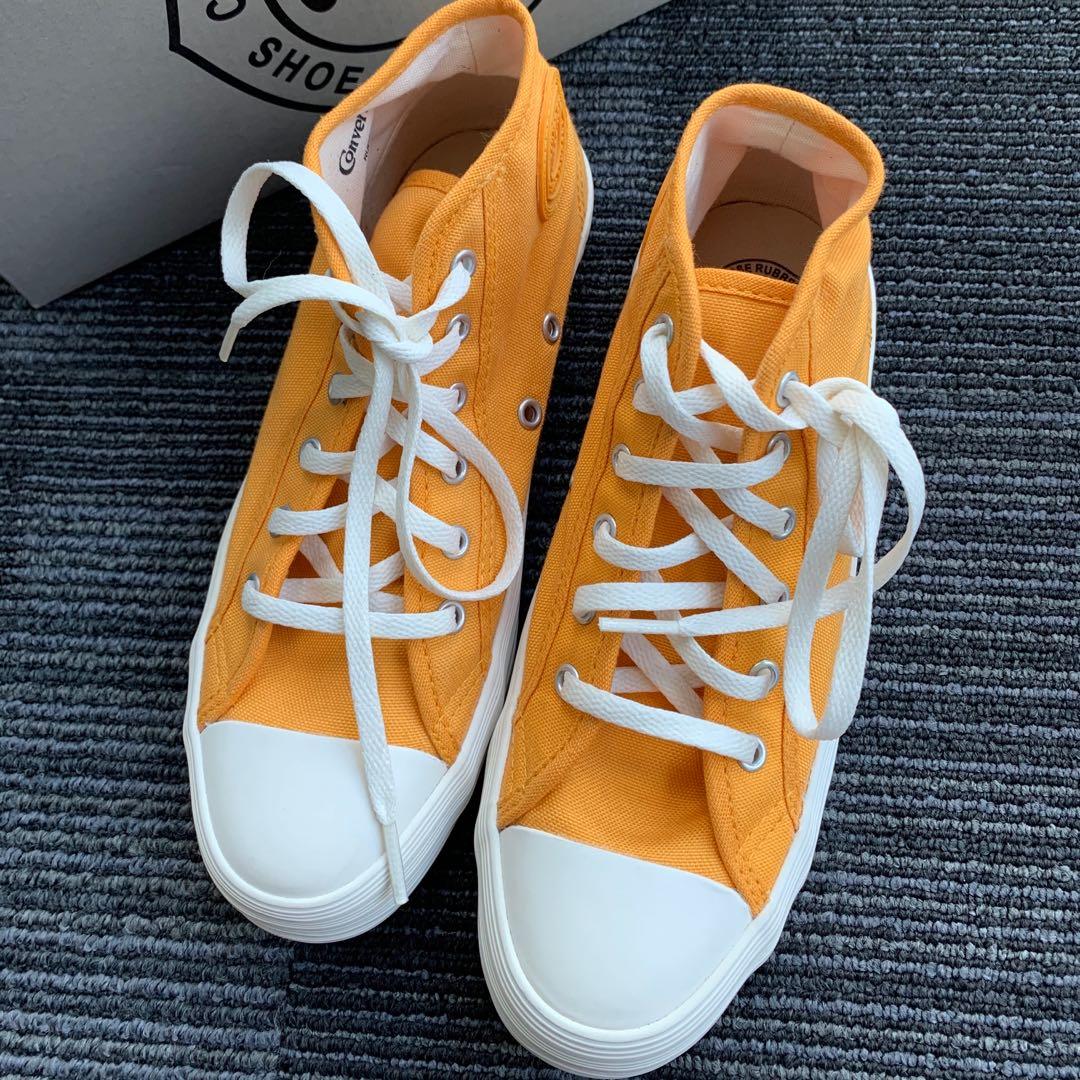 Converse Japan Big C ArmyShoes Mid (Orange) 23-23.5cm, 女裝, 女裝鞋- Carousell
