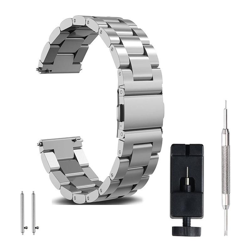 Fashionaids Watch Strap 20mm For Strap Samsung Galaxy Watch 42mm Band Strap Samsung Gear S2 Classic Band Strap Stainless Steel Band Strap 20mm Black Box 45 Electronics Others On Carousell