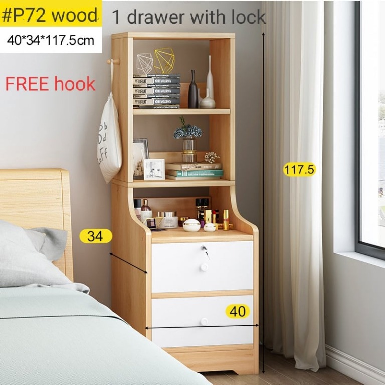 FOR SALE: (#P72) SIDE TABLE with SHELF and LOCK, Furniture & Home ...