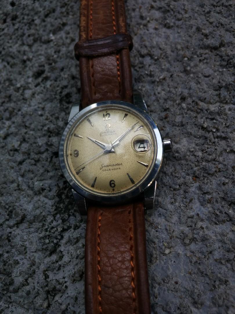 Full Ori Omega Seamaster Calendar 1950an No Rolex Tag Heuer Vintage Automatic Jaeger Zenith Breitling Seiko Tissot Swiss Lawas Jadul Antik Original Fesyen Pria Jam Tangan Di Carousell