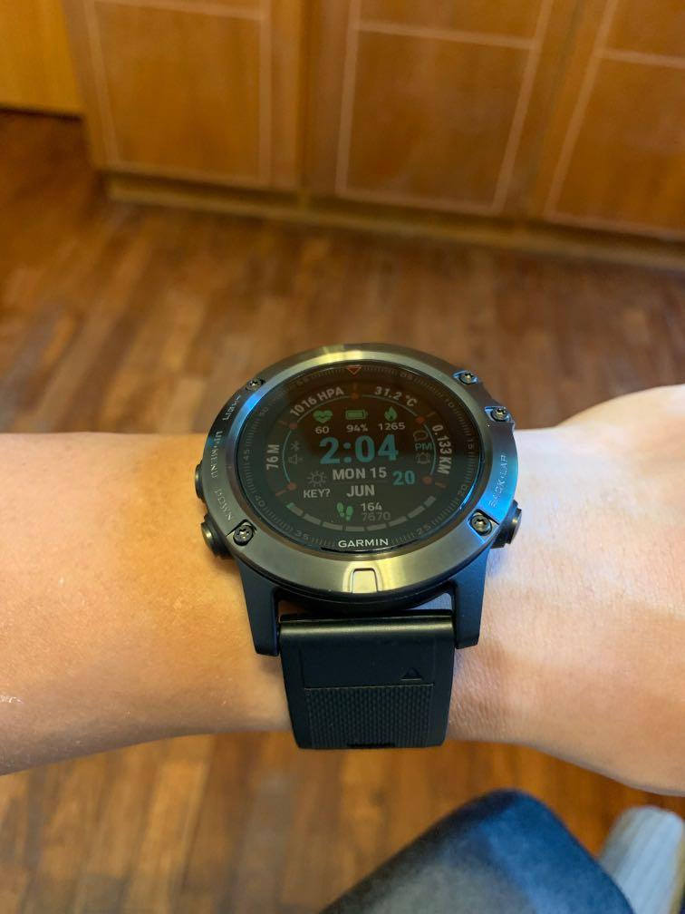 garmin fenix 5 plus sapphire titanium bezel orange rubber strap