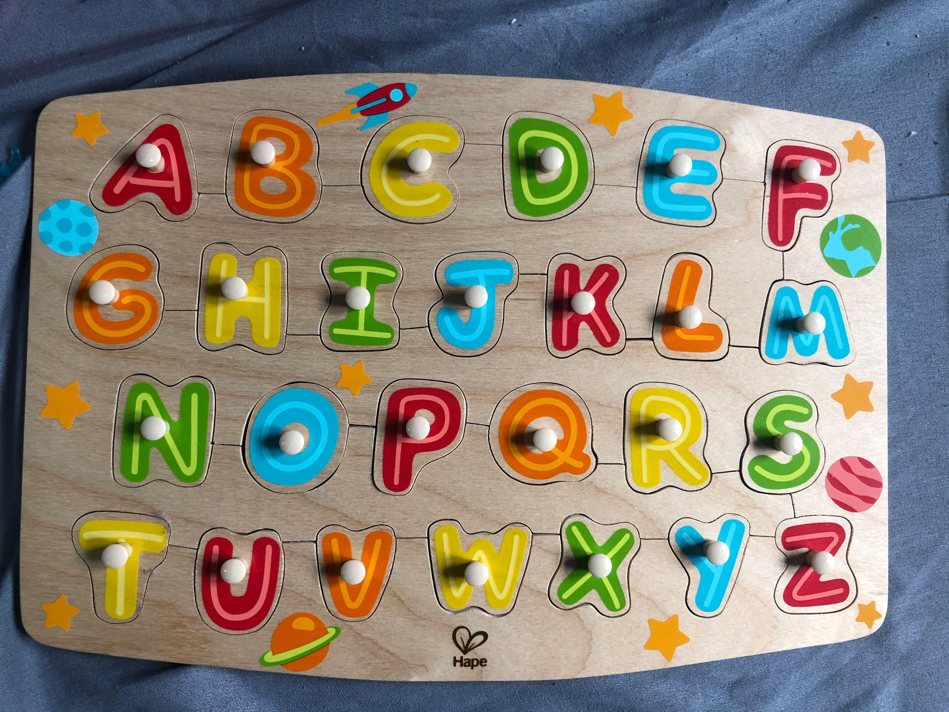 hape wooden alphabet puzzle