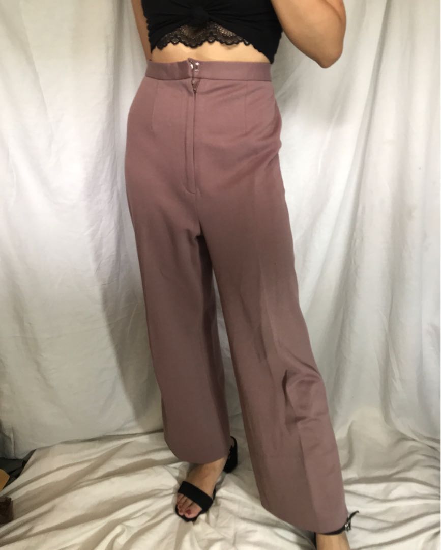 tan high waisted trousers