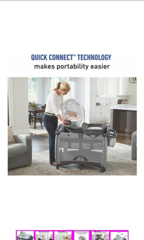 Graco pack and play quick shop connect portable bouncer with bassinet