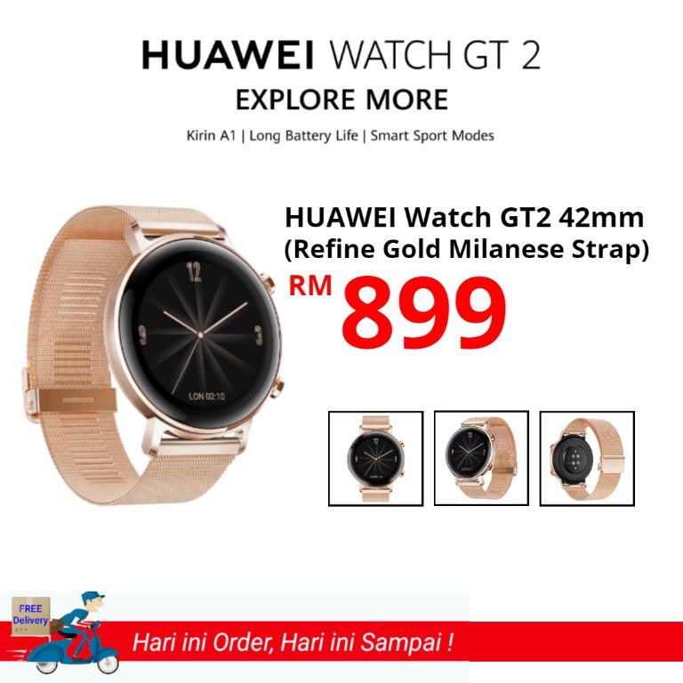 HUAWEI Watch GT2 42mm Refine Gold Milanese Strap Mobile Phones