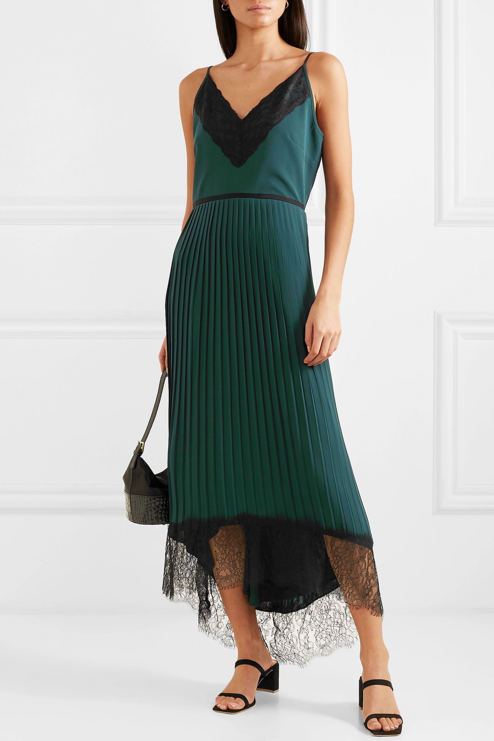 J.Crew Grand Rapids lace trimmed pleated crepe maxi dress Women s