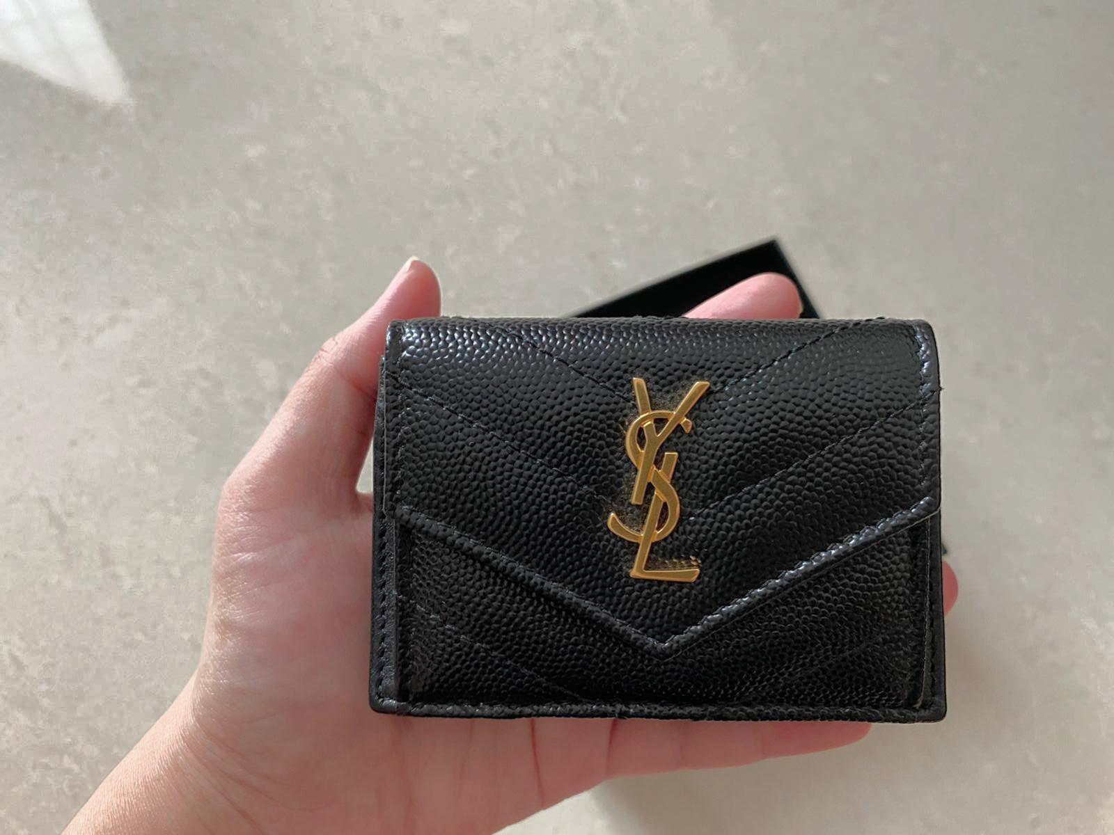 monogram small envelope wallet in grain de poudre embossed leather