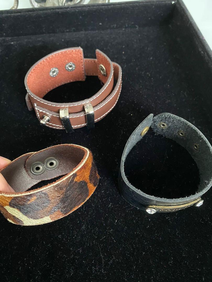Leather bracelets (Category: Other Accessories) located in Makati City. Submitted by sbjfer (Listing ID 1013820491, Image 1). Description: Bundle of three(3) 100%genuine leather bracelets from Europe. Super bargain. .