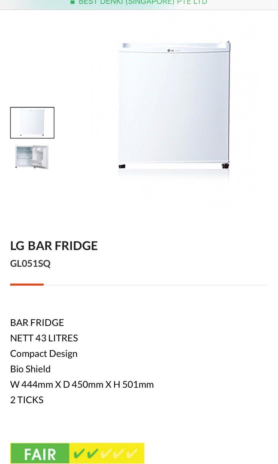LG Bar Fridge GL 051SQ, TV & Home Appliances, Kitchen Appliances