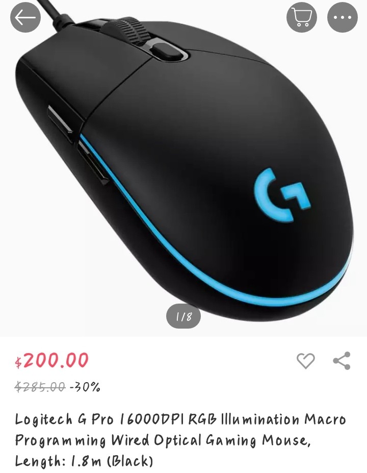 Logitech G Pro Wired Optical Gaming Mouse With Hero Sensor 16k Rgb Professional E Sport Mouse Everything Else On Carousell