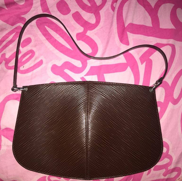 Louis Vuitton Pochette Demi Lune Moca Epi Leather Hand Bag