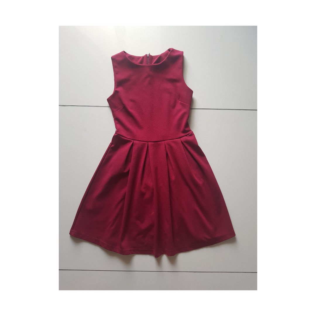 maroon skater dress