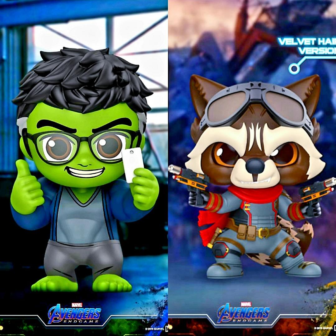 Misb Hot Toys Cosbaby Marvel Avengers Endgame Hulk Casual Wear Version Rocket Velvet Hair Version Guardians Of The Galaxy Vol 2 Toys Games Bricks Figurines On Carousell