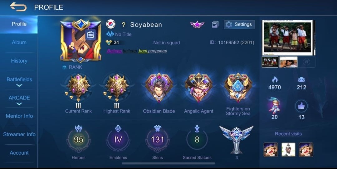 Mobile Legends account with 7 time limited epics skins 2 legends skins1 ...