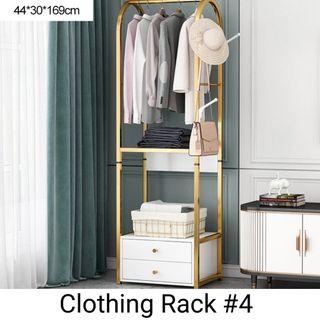 Modern Scandinavian White And Gold Clothing Rack