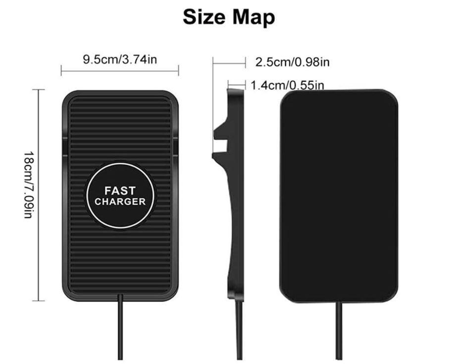 New Wireless Car Charger, Qicertified 10W Wireless Charging Mat Pad for Car, Dashboard Phone