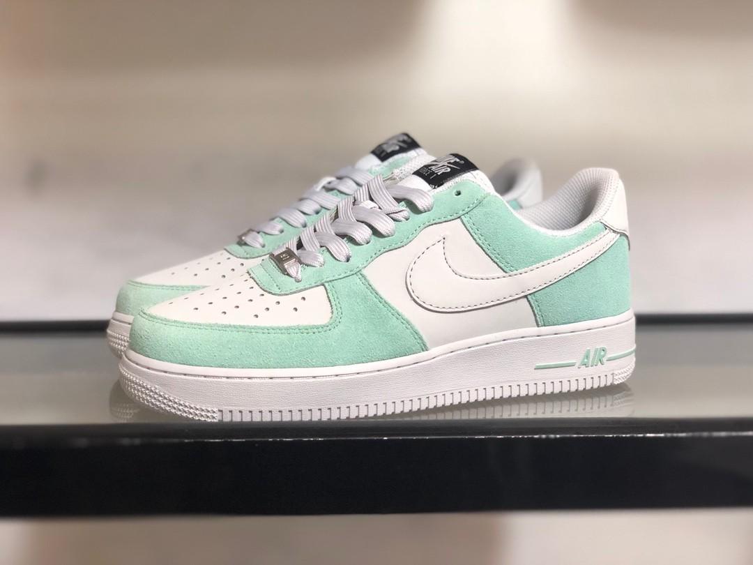 mint green and white air force 1