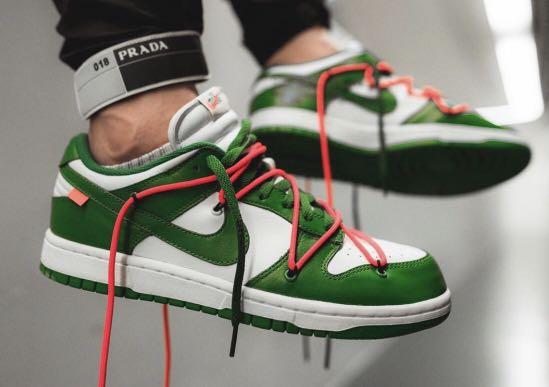 Off-white x nike dunk low pine green clearance