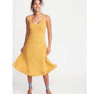 oldnavy dot yellow dress