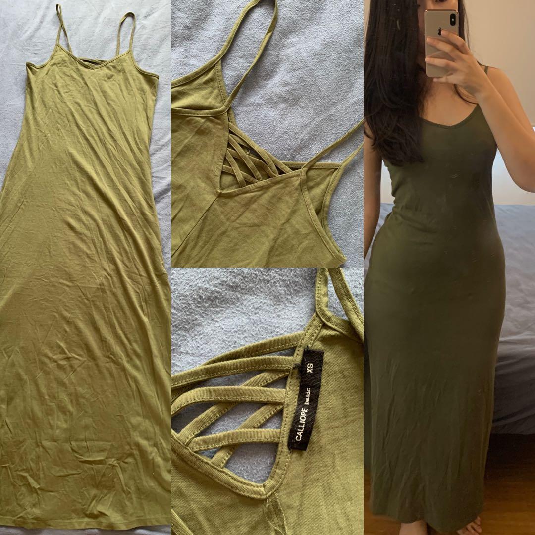 olive green maxi