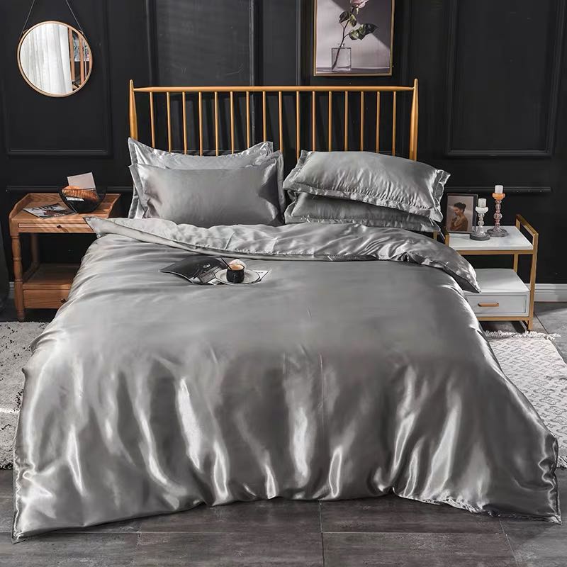 Queen Size Satin Bedsheets Set With Duvet Cover Furniture Beds Mattresses On Carou - Queen Size Satin Bed Sheets Queen Size Satin Bedsheets Set With Duvet Cover Furniture Beds Mattresses On Carou - Queen Size Satin Bed Sheets
