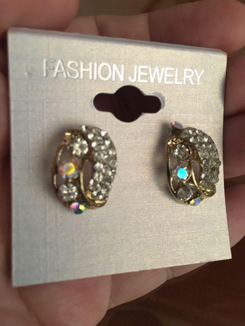 Rainbow crystal stud earrings sale