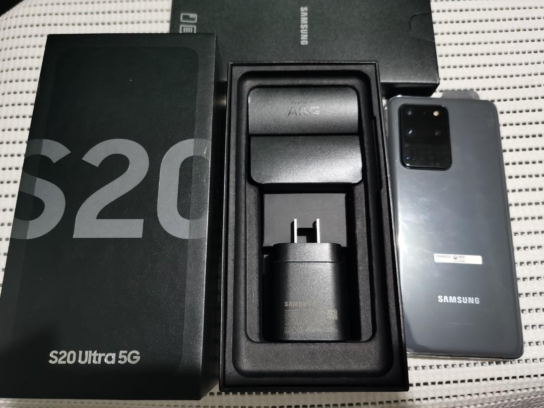 Samsung Galaxy S20 Ultra 5G NTC Globe Complete (Category: Samsung) located in Manila. Submitted by doriginal (Listing ID 1013849957, Image 2). Description: Flawless Good as New Plastic Protector Intact Complete All Original Globelocked NTC No Issue.