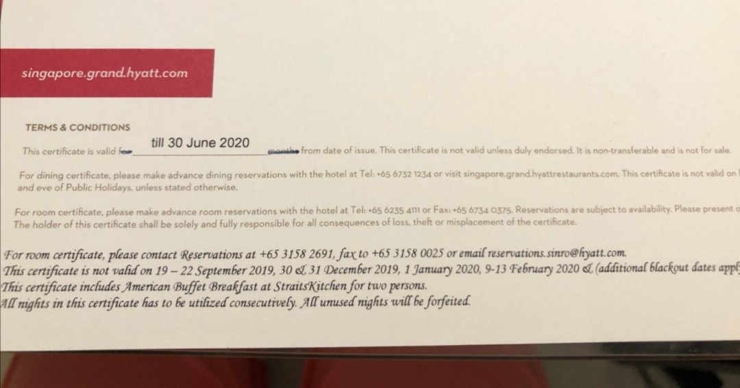 Singapore grand hyatt hotel, Tickets & Vouchers, Local ...