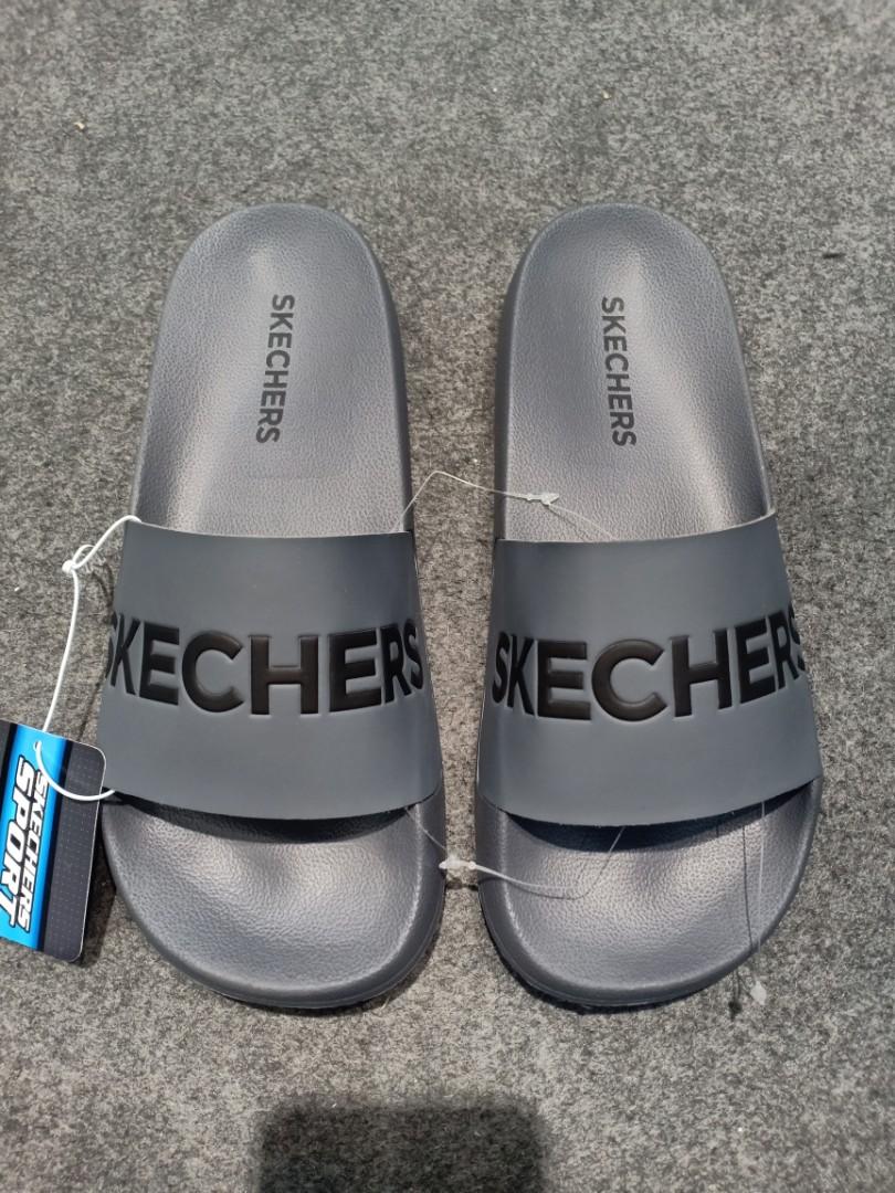 skechers sandals mens silver