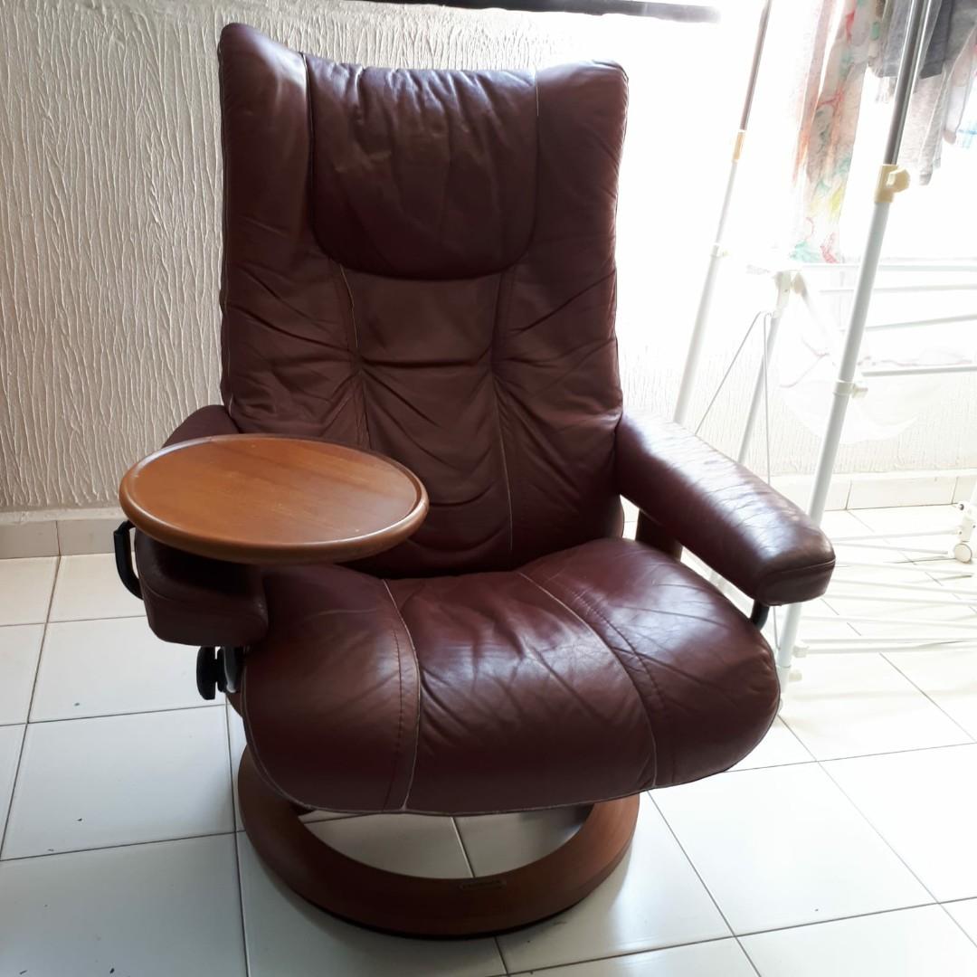 Stressless Armchair By Ekornes With Side Table Furniture Sofas On Carousell