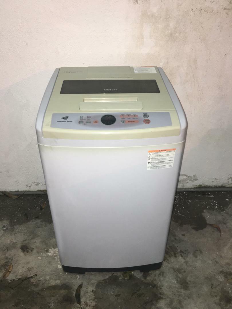Used Samsung Washer 6 8kg Washing Machine Mesin Basuh Fully Automatic Stainless Steel Drum In Good Condition Kitchen Appliances On Carousell