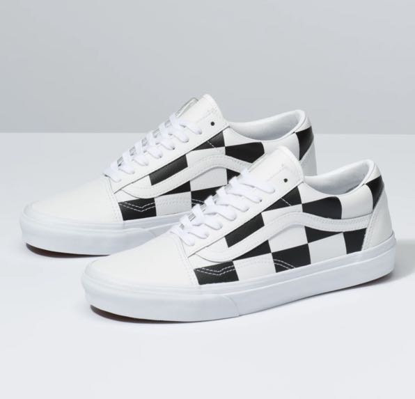 leather checkered vans