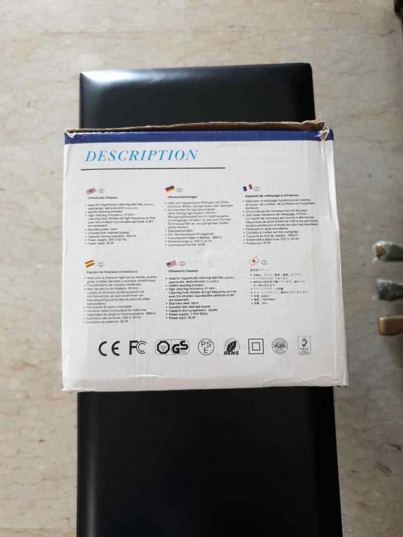 VGT-800 Ultrasonic Cleaner 600ml, TV & Home Appliances, Air Purifiers ...