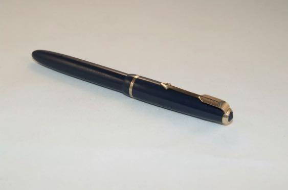 Vintage 14K Gold Nib Parker Slimfold Royal Blue Fountain Pen (mint ...