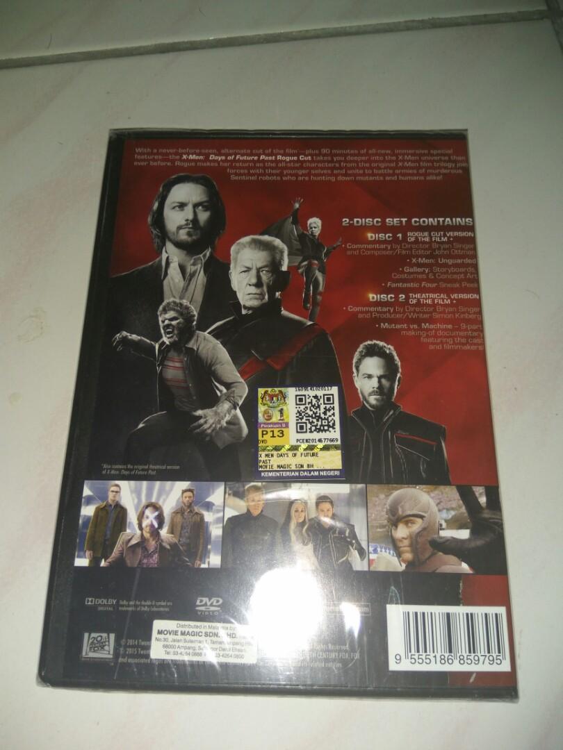 X Men Xmen Days Of Future Past The Rogue Cut 2 Disc Dvd Original Music Media Cd S Dvd S Other Media On Carousell