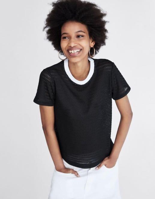 Zara Black Transparent Top