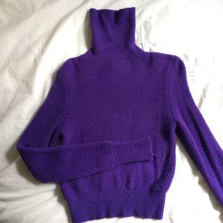 Zara Purple Knit Turtleneck Top