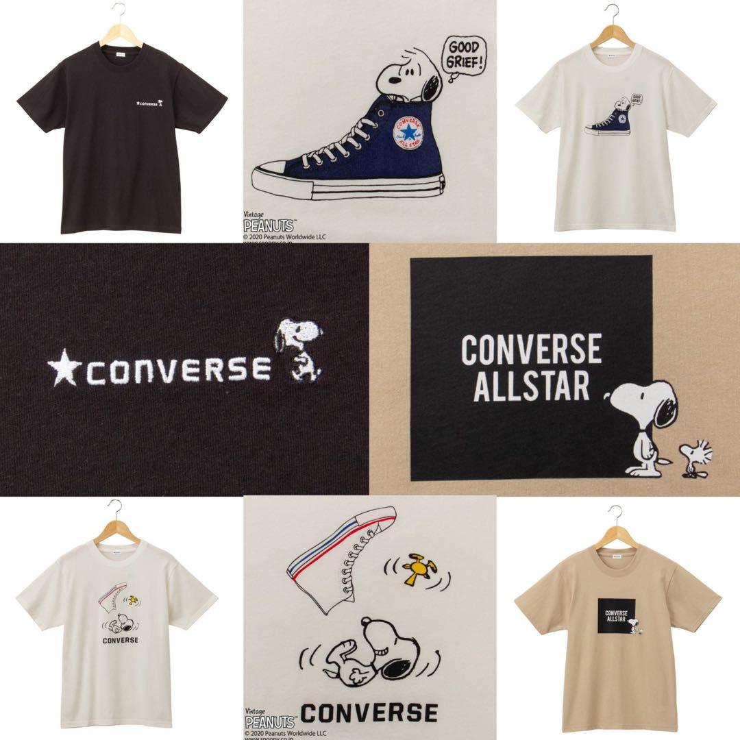 日本限定 Snoopy x CONVERSE 系列﻿ PEANUTS × CONVERSE Snoopy Tee, 預購 Carousell