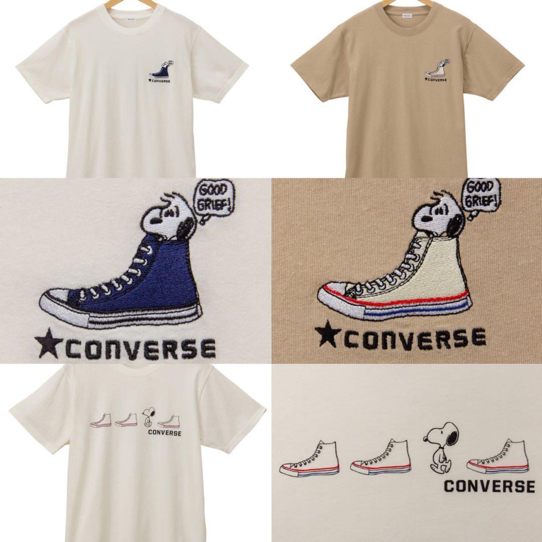 日本限定 Snoopy x CONVERSE 系列﻿ PEANUTS × CONVERSE Snoopy Tee, 預購 Carousell