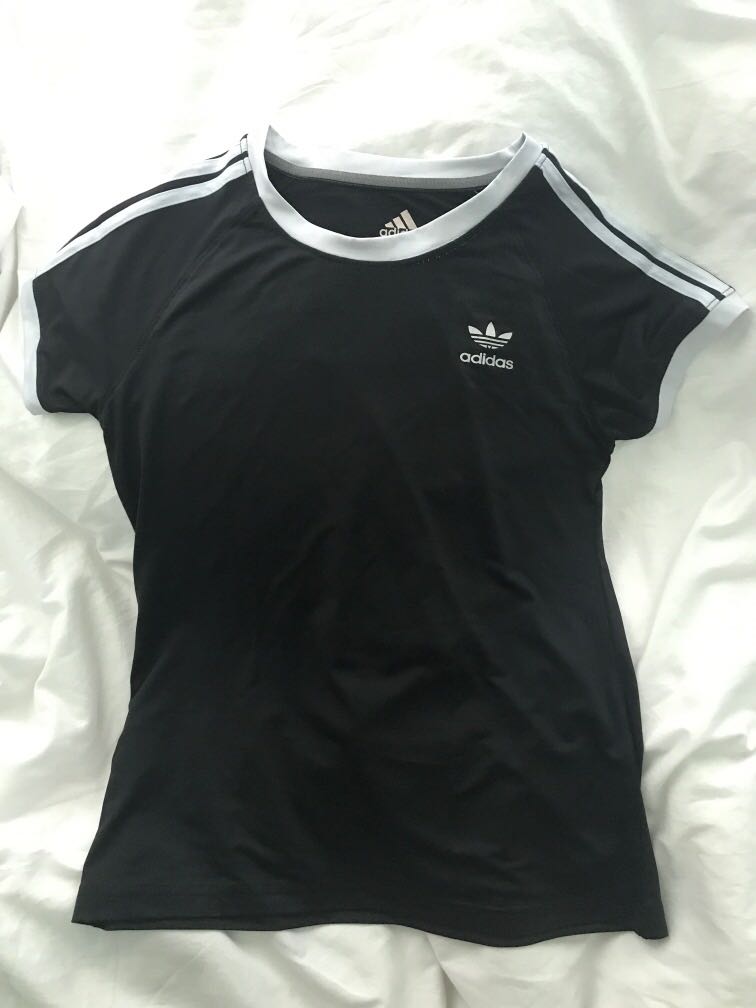 Adidas Black and White DriFit Sports Shirt, Women's Fashion, Tops ...