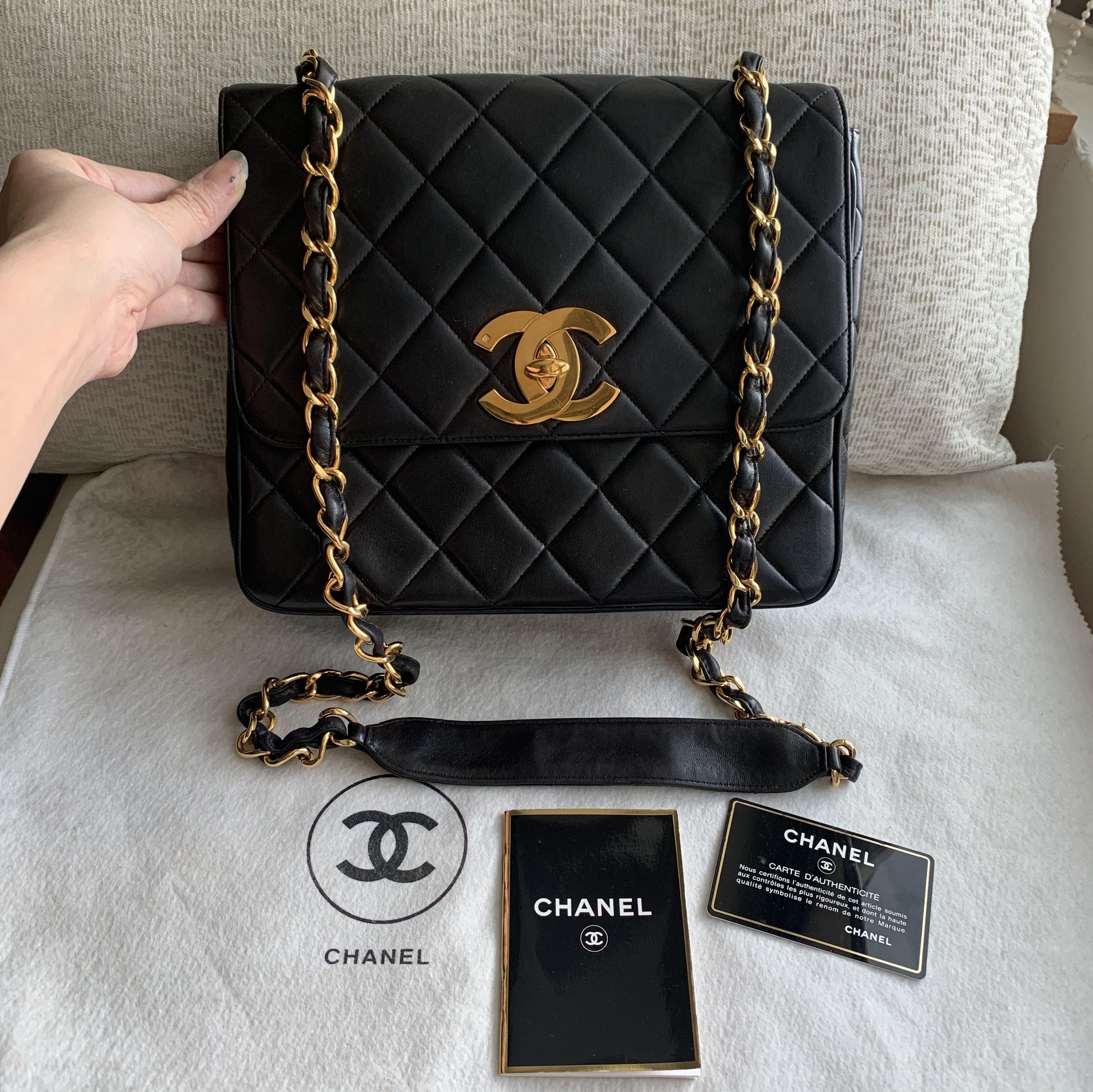 Chanel BNIB Studded Black Silver Clutch - Vintage Lux