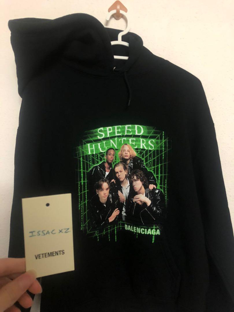 Balenciaga Speedhunters Hoodie Women S Fashion Clothes Outerwear On Carousell Vintage inspiration along with the name, group photo and tour dates of a fake '90s boy band, the hoodie sports an elongated elastic. sgd
