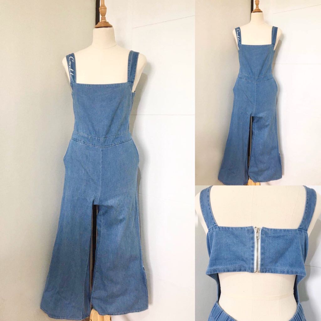 culotte denim jumpsuit